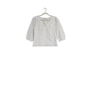 Reserved White Eyelet 3/4 Sleeve Cotton Blouse – XS